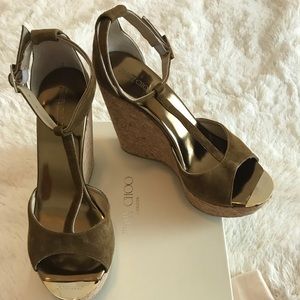 Size 41 Jimmy Choo Pela Sue Wedges Suede
